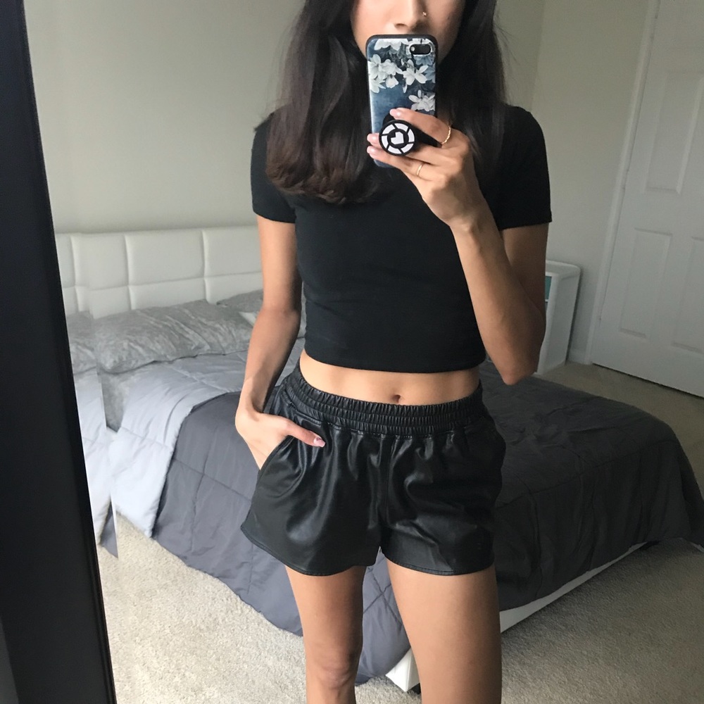 Faux leather shorts H&M